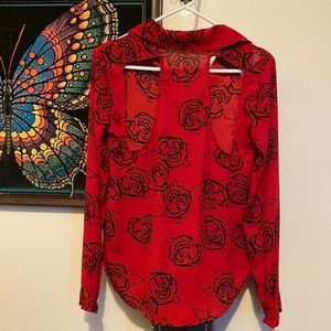 Red rose blouse
